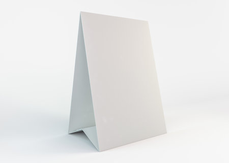 Blank paper Table Tent template for presentation. 3D illustrationの写真素材