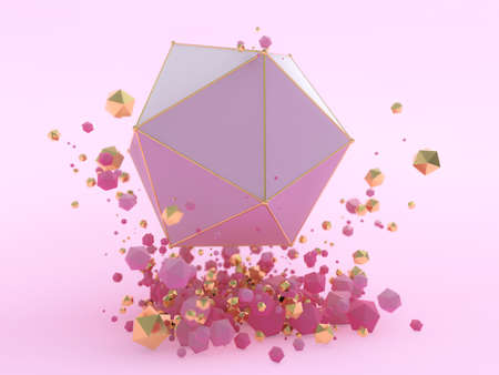 Abstract geometric background with shapes. 3D illustrationの写真素材