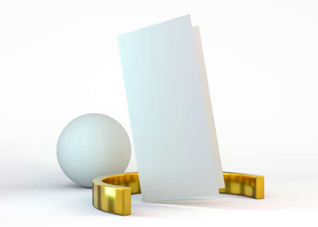 A layout for menu or brochures on a light blue background. 3D illustrationの写真素材