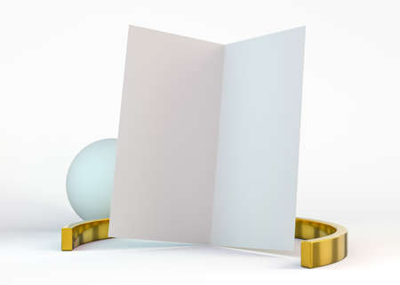 A layout for menu or brochures on a light blue background. 3D illustrationの写真素材