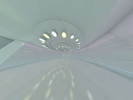 Simple empty room interior with lamps. 3Dの写真素材