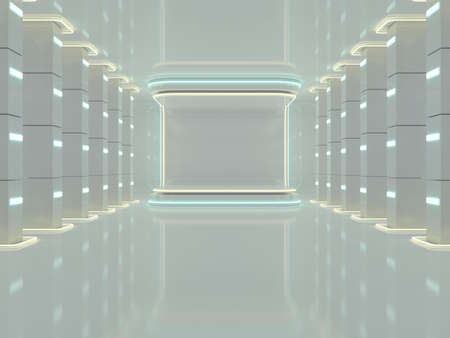Abstract modern architecture background, empty open space. 3Dの写真素材