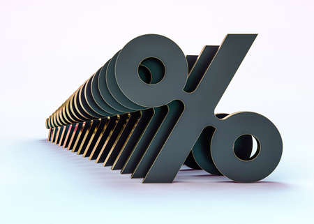 Seasonal sales background with black percent discount pattern. 3Dの写真素材
