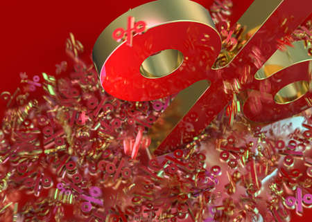 Seasonal sales background with percent discount pattern. 3Dの写真素材