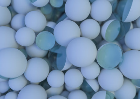 Close up of colorful balls abstract background. 3D illustrationの写真素材