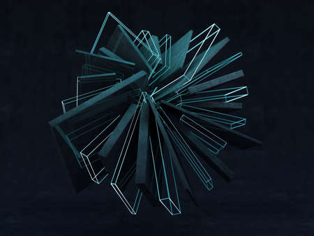 Futuristic shape. Computer generated abstract background. 3Dの写真素材