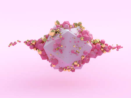 Abstract geometric background with shapes. 3D illustrationの写真素材