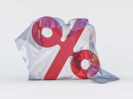 Seasonal sales with percentage covered with cloth. 3Dの写真素材