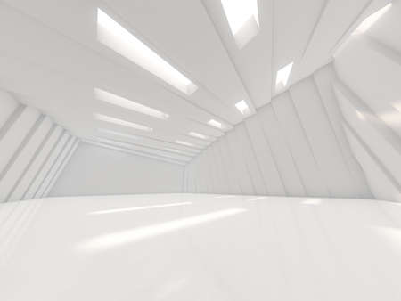 Abstract modern architecture background, empty open space interior. 3Dの写真素材