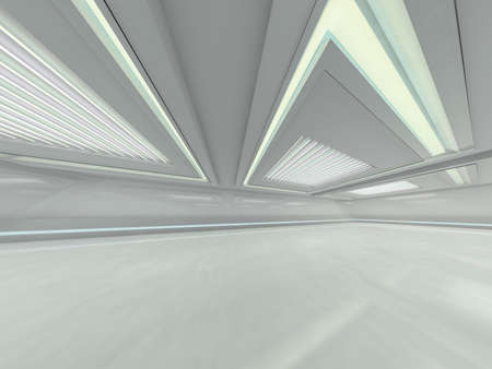 Abstract modern architecture background, empty open space interior. 3Dの写真素材