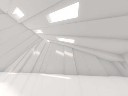 Abstract modern architecture background, empty open space. 3D illustrationの写真素材