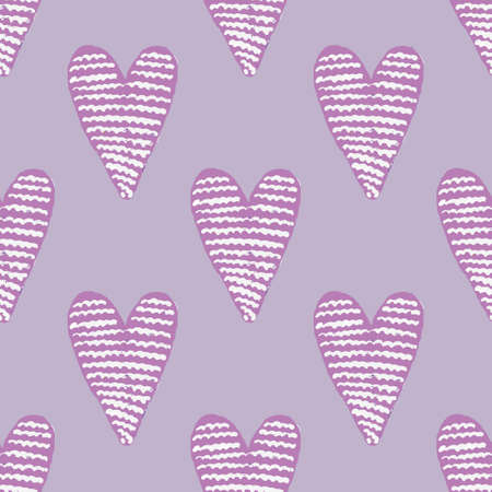 seamless pattern with hearts, love valentine. Vector illustration. Drawn by hand with paints. Modern...