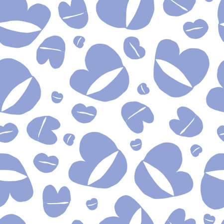 vector seamless pattern with female lips. Drawn by hand in a doodle style. Modern texture for your design can be used as wrapping paper, fabric, wallpaper.のイラスト素材