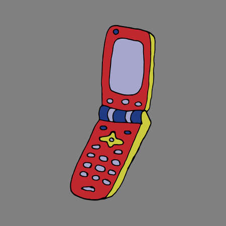 Vector telephone. Evolution of the phone. Isolated Doodlesのイラスト素材