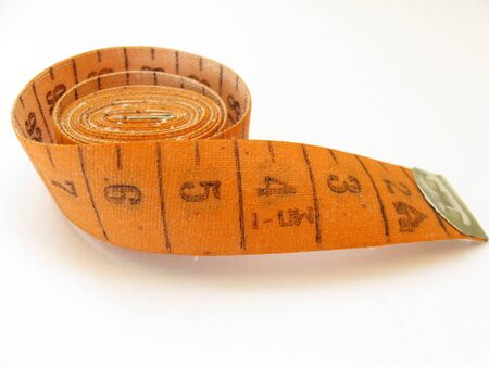 Measuring tape on a white background