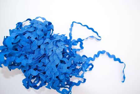 wavy blue tapeの写真素材