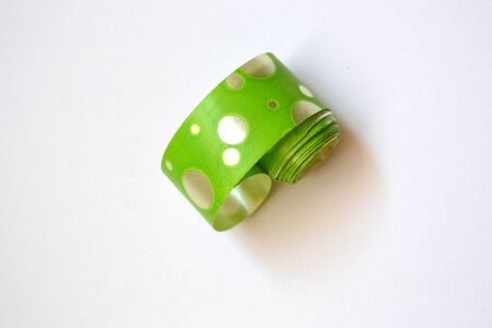Green ribbon for decoration giftsの写真素材