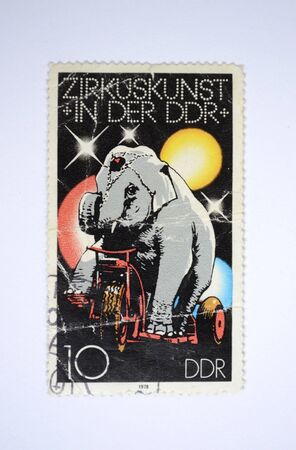 postage stamp with the image of the circusの写真素材