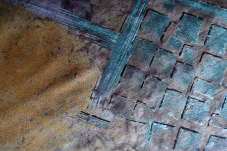 piece of knitted fabric with multi-colored patternの写真素材