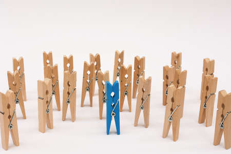 Leadership, different opinion concept, one not like other.