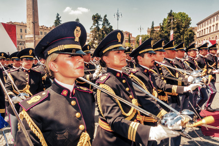 Rome, Italy - May 25, 2012: Start of the men and women of the State Police, during the public...