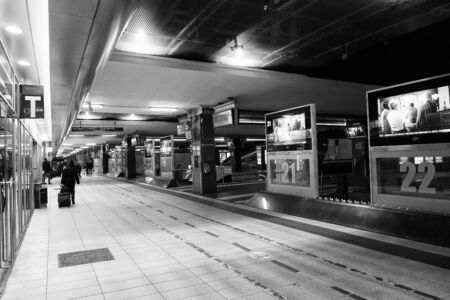 Naples, Italy - January 15, 2017: Naples Garibaldi train station, dock access to the train tracks.のeditorial素材
