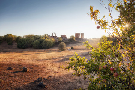 Famous Villa dei Quintili, archaeological site of Rome. Roman villa of the first half of the 2nd century.の写真素材