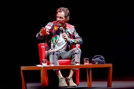 Rome, Italy - October 16, 2016. Italian singer Jovanotti (Lorenzo Cherubini) is interviewed during the meeting with the public at the 11th Rome International Film Festival.のeditorial素材