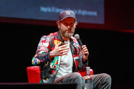 Rome, Italy - October 16, 2016. Italian singer Jovanotti (Lorenzo Cherubini) is interviewed during the meeting with the public at the 11th Rome International Film Festival.のeditorial素材