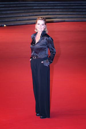 Rome, Italy - October 18, 2018: Monica Guerritore walk the red carpet ahead of the 'Bad Times At The El Royale (Sette Sconosciuti A El Royale)' screening during the 13th Rome Film Fest at Auditorium Parco Della Musica.のeditorial素材