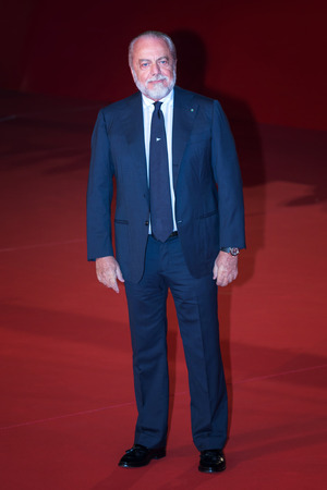 Rome, Italy - October 18, 2018: Aurelio De Laurentiis walk the red carpet during the 13th Rome Film Fest at Auditorium Parco Della Musica.のeditorial素材