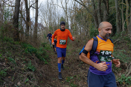 Anguillara Sabazia (Rome), Italy - December 09, 2018: Athletes competes in theのeditorial素材