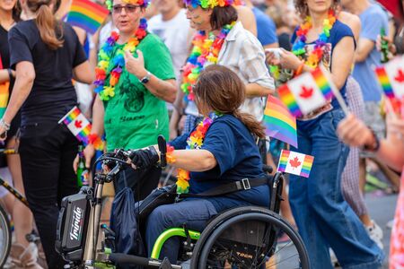 Rome, Italy - June 8, 2019: 25th edition of the Rome Pride, the demonstration on the streets of...