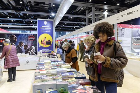 Rome, Italy - December 5, 2019: The public and exhibition stands at the small and medium publishing fairのeditorial素材