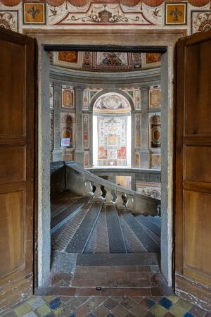 Caprarola (VT), Italy - January 27, 2020: The Villa Farnese is located in the town of Caprarola near...