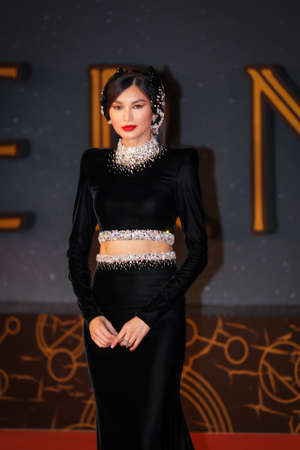 ROME, ITALY - OCTOBER 24: Actress Gemma Chan attends the "Eternals" red carpet during the 16th Rome Film Fest 2021.のeditorial素材