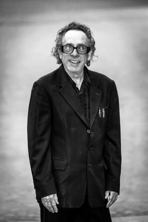 Rome, Italy - October 23, 2021: American director Tim Burton at Rome Film Fest 2021. Tim Burton Close Encounter Red carpet.のeditorial素材