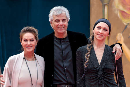 ROME, ITALY - OCTOBER 23: Stefano Mainetti, Elena Sofia Ricci, Elisa Barucchieri at Rome Film Fest 2021. Cry for a new renaissance Red carpet. Rome (Italy), October 23th, 2021.のeditorial素材