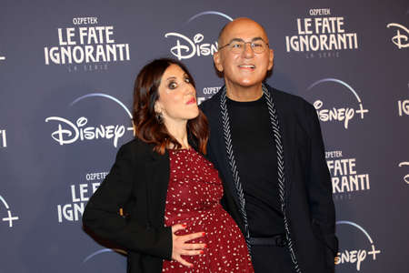 ROME, ITALY - APRIL 08: Giulia Greco and director Ferzan Ãzpetek attend the photocall of the tv series "Le Fate Ignoranti" at the St. Regis Grandhotel on April 08, 2022 in Rome, Italy.のeditorial素材