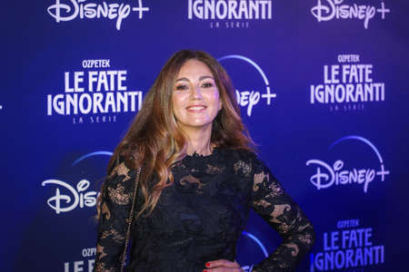 ROME, ITALY - APRIL 08: Fanny Cadeo attend the premiere of TV series Disney, "Le Fate Ignoranti" in front of Opera House in Rome.のeditorial素材
