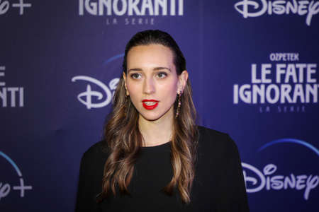 ROME, ITALY - APRIL 08: Margherita Giusti attend the premiere of TV series Disney, "Le Fate Ignoranti" in front of Opera House in Rome.のeditorial素材