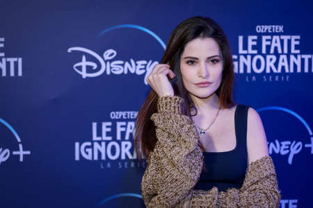 ROME, ITALY - APRIL 08: Giulia Elettra Gorietti attends the premiere of TV series Disney, "Le Fate Ignoranti" in front of Opera House in Rome.のeditorial素材