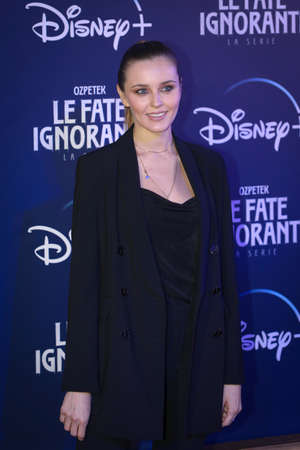 ROME, ITALY - APRIL 08: Manuela Rei attend the premiere of TV series Disney, "Le Fate Ignoranti" in front of Opera House in Rome.のeditorial素材
