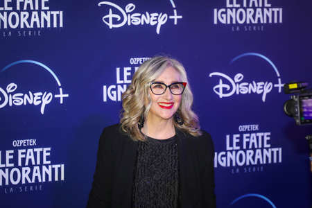 ROME, ITALY - APRIL 08: Lunetta Savino attend the premiere of TV series Disney, "Le Fate Ignoranti" in front of Opera House in Rome.のeditorial素材