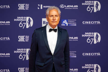 Rome, Italy - May 3, 2022: Francesco Rutelli attends the red carpet of the David di Donatello 2022 awards ceremony in the CinecittÃ  Studios in Rome.のeditorial素材