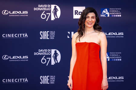 Rome, Italy - May 3, 2022: Rosa Palasciano attends the red carpet of the David di Donatello 2022 awards ceremony in the CinecittÃ  Studios in Rome.のeditorial素材