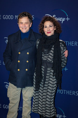 Rome, Italy - April 4: Massimo WertmÃ¼ller and Anna Ferruzzo attends "The Good Mothers" premiere at The Space Cinema Moderno on April 04, 2023 in Rome, Italy. Disney TV seriesのeditorial素材