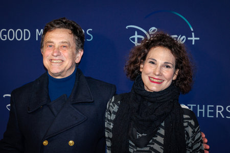 Rome, Italy - April 4: Massimo WertmÃ¼ller and Anna Ferruzzo attends "The Good Mothers" premiere at The Space Cinema Moderno on April 04, 2023 in Rome, Italy. Disney TV seriesのeditorial素材