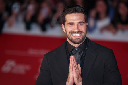 Rome, Italy - October 22, 2023: Alvise Rigo attends the red carpet of the film âNuovo Olimpoâ at the Rome Film Festival 2023 at the Auditorium Parco della Musica.のeditorial素材