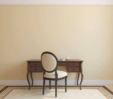 Beautiful home office interior. 3d render.の写真素材